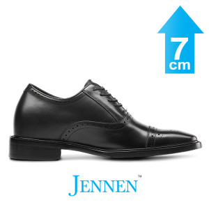 Mr. Pollock Black 7cm | 2.8 inches Taller Formal Elevator Shoes for Men