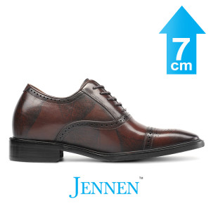 Mr. Pollock Brown 7cm | 2.8 inches Groom Lace Up Taller Shoes