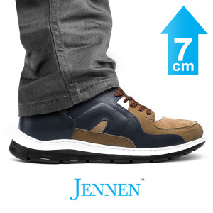 Mr. Regan Beta Khaki | 7cm Taller - Elevator Gym Style Shoes