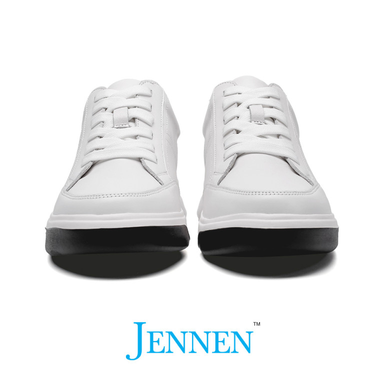 Casual White Hidden Heels Sneakers for Men