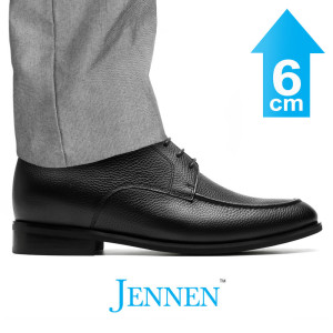 Dr. Malone 6cm | 2.4 inches Black Hidden Heel Dress Shoes