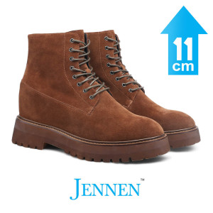 Mr. Moses 11cm | 4.33 inches Tallest Brown Suede Platform Boots