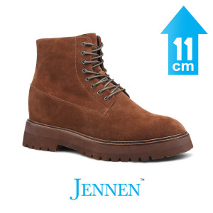 Mr. Moses 11cm | 4.33 inches Tallest Brown Suede Platform Boots