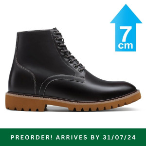 MR. HOFFMEISTER BLACK LEATHER BOOTS BOOST HEIGHT