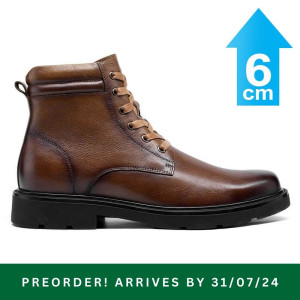 BROWN ELEVATED LEATHER BOOTS