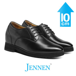 Mr. Orwell 10cm | 4 inches Black Leather Height Increasing Dress Shoes for Men